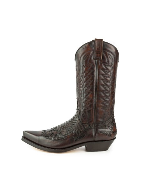 BOTA COWBOY MILANELO ZAMORA PITÓN MARRÓN