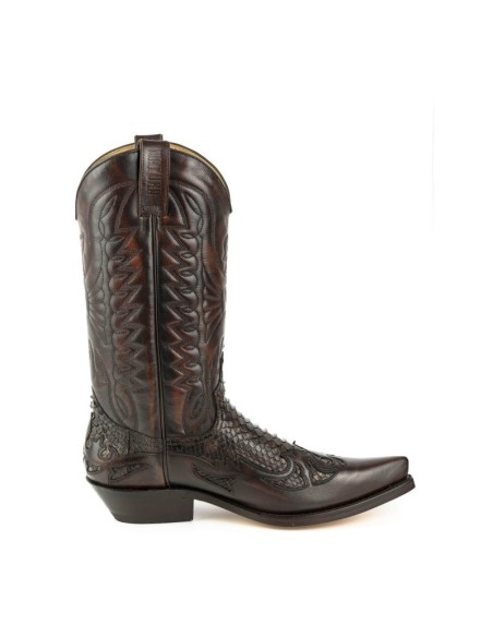 BOTA COWBOY MILANELO ZAMORA PITÓN MARRÓN