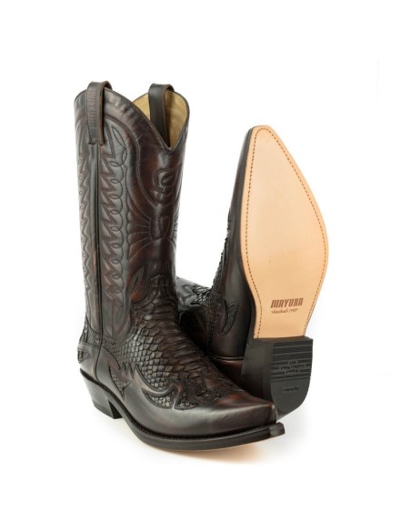 BOTA COWBOY MILANELO ZAMORA PITÓN MARRÓN