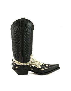BOTA COWBOY CRAZY OLD NEGRO PITÓN BLANCO 2