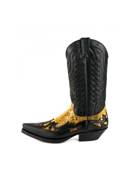 BOTA COWBOY CRAZY OLD NEGRO PITÓN CAMEL BOTA COWBOY CRAZY OLD NEGRO PITÓN CAMEL