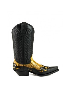 BOTA COWBOY CRAZY OLD NEGRO PITÓN CAMEL 2