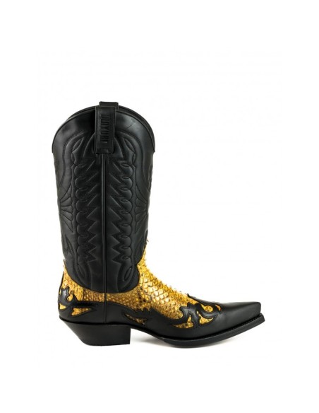 BOTA COWBOY CRAZY OLD NEGRO PITÓN CAMEL BOTA COWBOY CRAZY OLD NEGRO PITÓN CAMEL