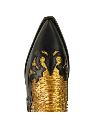 BOTA COWBOY CRAZY OLD NEGRO PITÓN CAMEL