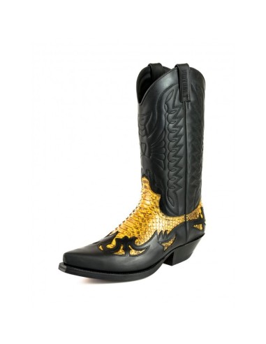 BOTA COWBOY CRAZY OLD NEGRO PITÓN CAMEL