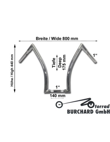 MANILLAR BAD APEHANGER 32MM 18" HOMOLOGADO