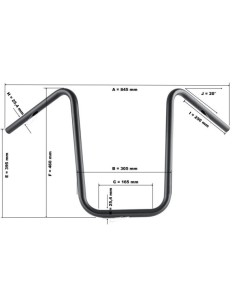 MANILLAR MOTO HIGHWAY BAD HAWK 76 CM DIAMETRO 15" 2