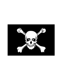 BANDERA SKULL AND BONES 23X15 CM