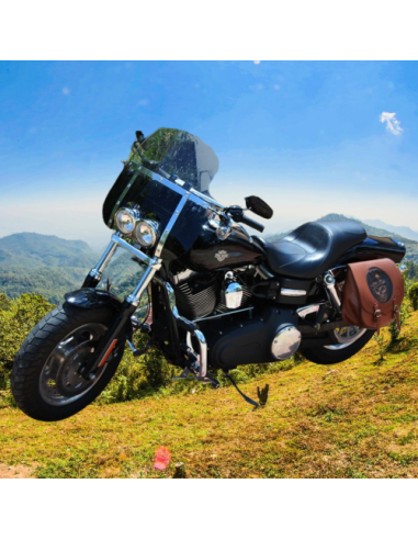 ALFORJA PIEL LATERAL SPARTA SKULL HAT MARRÓN UNIVERSAL