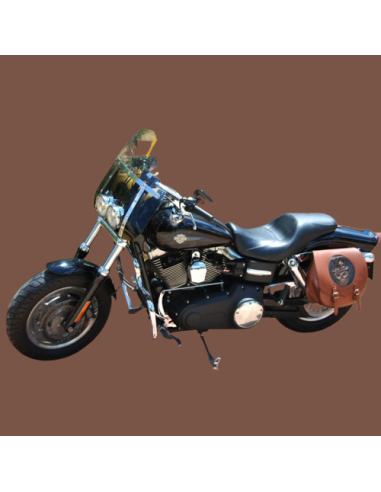 ALFORJA PIEL LATERAL SPARTA SKULL HAT MARRÓN UNIVERSAL