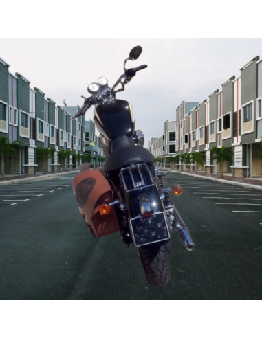 ALFORJA PIEL LATERAL SPARTA SKULL HAT MARRÓN UNIVERSAL