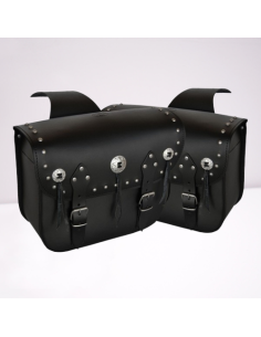 ALFORJAS PIEL RIFLE CLÁSICA PARA HONDA BLACK WIDOW 2