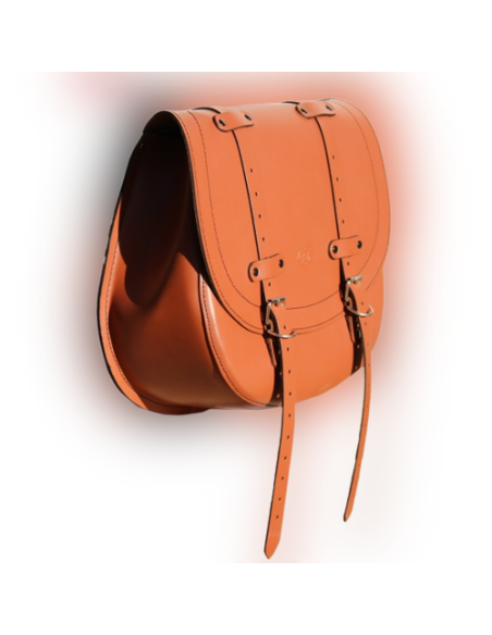 ALFORJA LATERAL PIEL BANDO BASICA UNIVERSAL MARRON CLARO