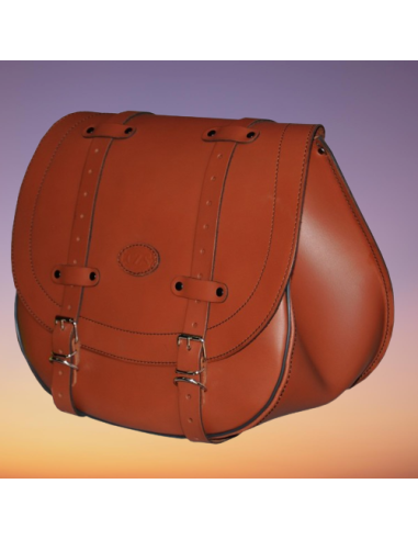 ALFORJA LATERAL PIEL BANDO BASICA UNIVERSAL MARRON CLARO