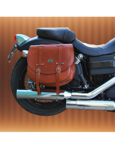 ALFORJA LATERAL PIEL BANDO BASICA UNIVERSAL MARRON CLARO