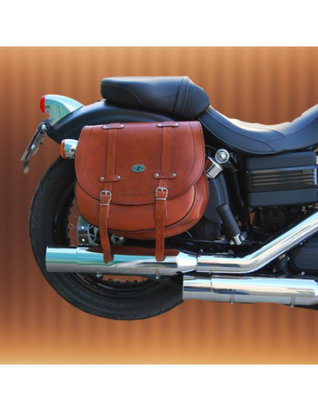ALFORJA LATERAL PIEL BANDO BASICA UNIVERSAL MARRON CLARO
