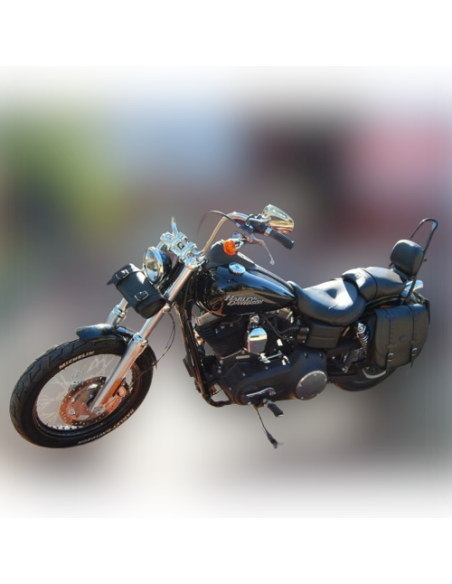 ALFORJA PIEL BANDO BASICA HD STREET-BOB DYNA HUECO AM IZDA