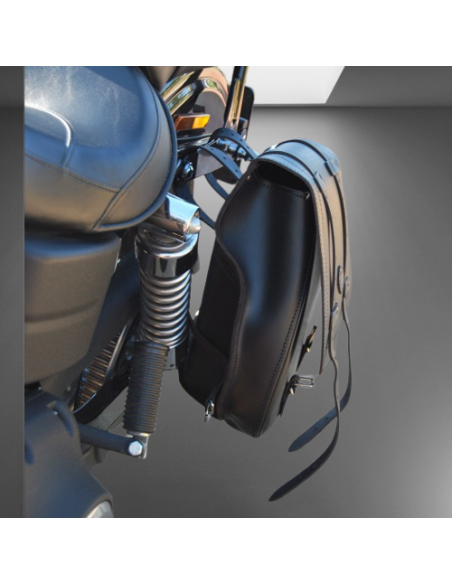 ALFORJA PIEL BANDO BASICA HD STREET-BOB DYNA HUECO AM IZDA