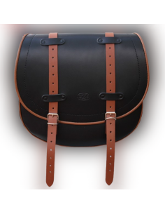 ALFORJA BANDO BICOLOR BASICA UNIVERSAL NEGRO-MARRÓN 2