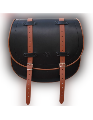 ALFORJA BANDO BICOLOR BASICA UNIVERSAL NEGRO-MARRÓN