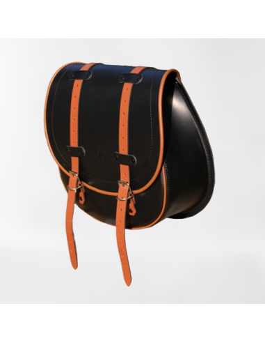 ALFORJA BANDO BICOLOR BASICA UNIVERSAL NEGRO-MARRÓN