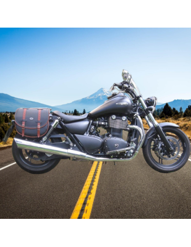 ALFORJA BANDO BICOLOR BASICA UNIVERSAL NEGRO-MARRÓN