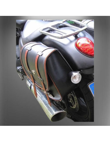 ALFORJA BANDO BICOLOR BASICA UNIVERSAL NEGRO-MARRÓN