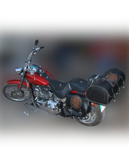 ALFORJAS PIEL SPARTA SKULL CZ PARA HD SOFTAIL FXSTC