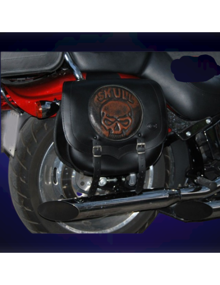 ALFORJAS PIEL SPARTA SKULL CZ PARA HD SOFTAIL FXSTC