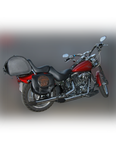 ALFORJAS PIEL SPARTA SKULL CZ PARA HD SOFTAIL FXSTC