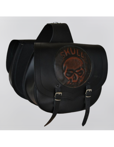 ALFORJAS PIEL SPARTA SKULL CZ PARA HD SOFTAIL FXSTC