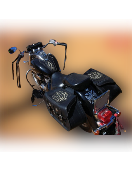 ALFORJAS SUPER STAR RIGIDAS BÁSICA TRENZADA CABEZA ÁGUILA UNIVERSAL