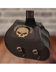 ALFORJAS RÍGIDAS TEMPLARIO TRENZADA HUECO AMORT SKULL HD SPORTSTER 2