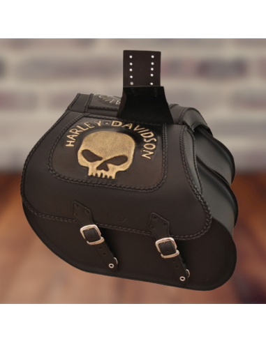 ALFORJAS RÍGIDAS TEMPLARIO TRENZADA HUECO AMORT SKULL HD SPORTSTER