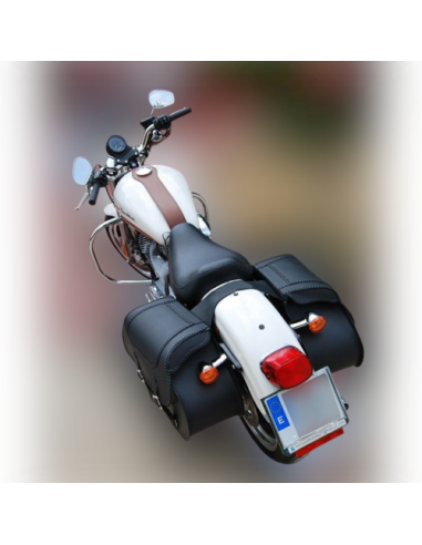 ALFORJAS RÍGIDAS TEMPLARIO TRENZADA HUECO AMORT SKULL HD SPORTSTER