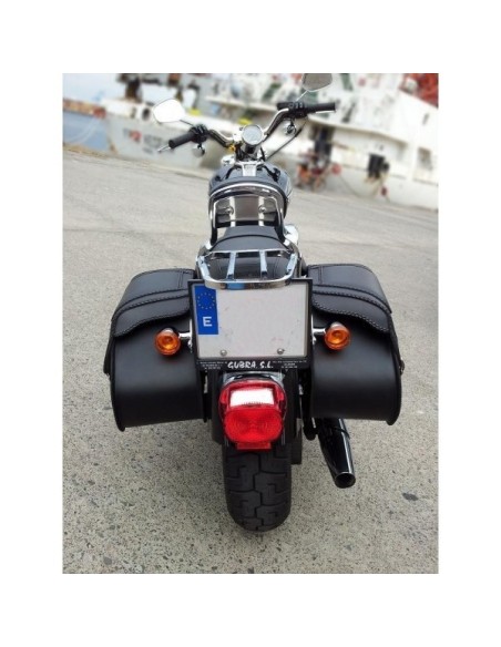 ALFORJAS RÍGIDAS TEMPLARIO TRENZADA HUECO AMORT SKULL HD SPORTSTER