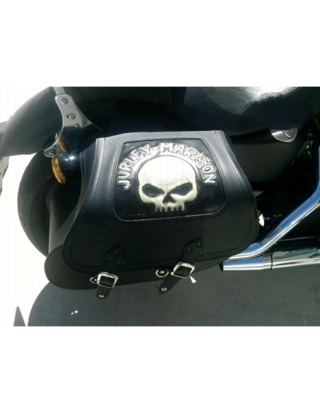 ALFORJAS RÍGIDAS TEMPLARIO TRENZADA HUECO AMORT SKULL HD SPORTSTER