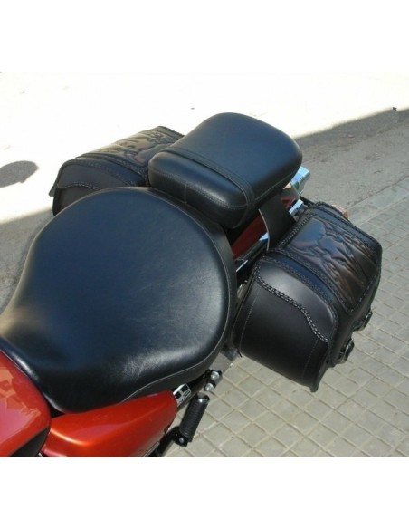 ALFORJAS RÍGIDAS TEMPLARIO TRENZ CRANEO TORO MARRÓN UNIVERSAL