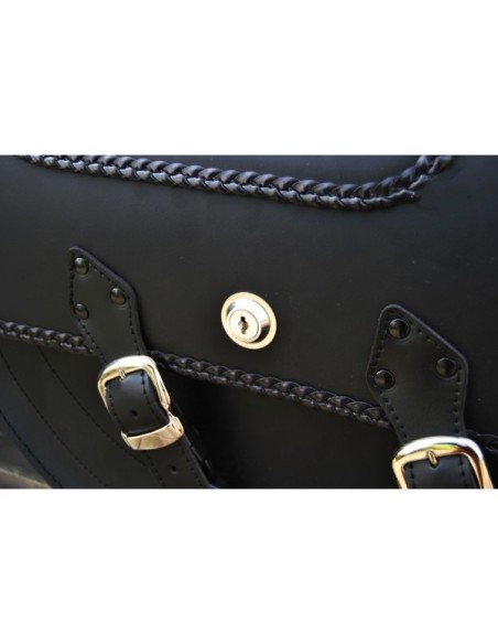 ALFORJAS RÍGIDAS TEMPLARIO TRENZ CRANEO TORO MARRÓN UNIVERSAL