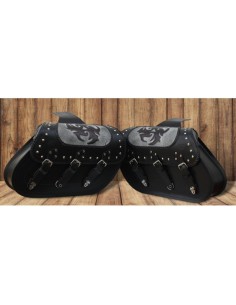 ALFORJAS RIGIDAS PIEL IBER CLASICA TRENZADO TRIBAL 2