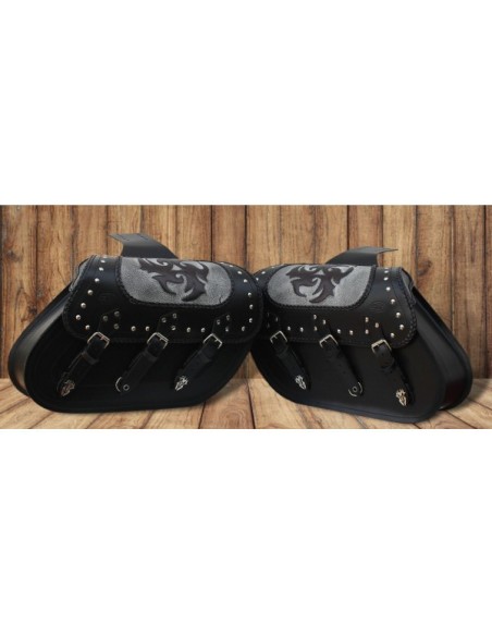 ALFORJAS RIGIDAS PIEL IBER CLASICA TRENZADO TRIBAL