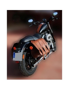 SET ALFORJAS TRAJANO BAS MARRÓN CUERO HC AMORT HD SPORTSTER