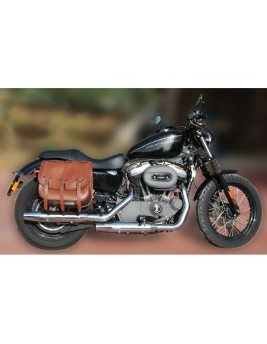 SET ALFORJAS TRAJANO BAS MARRÓN CUERO HC AMORT HD SPORTSTER