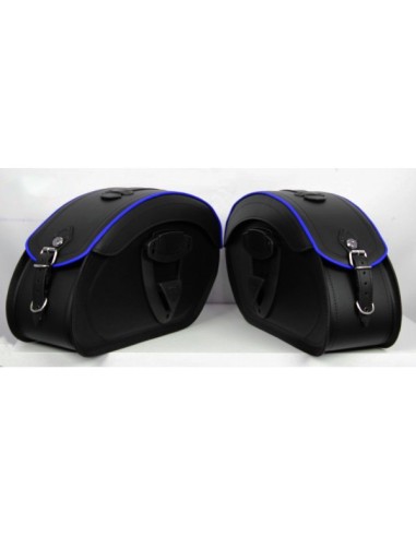 ALFORJAS PIEL RIGIDAS VENDETTA PERFIL AZUL