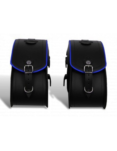 ALFORJAS PIEL RIGIDAS VENDETTA PERFIL AZUL