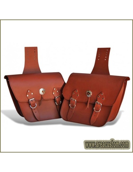 ALFORJAS PIEL APACHE MARRON BASICA 28X14X35