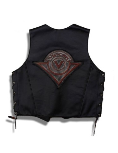 PARCHE DE ESPALDA PIEL VINTAGE LOGO VULCAN NEGRO