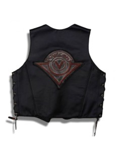 PARCHE DE ESPALDA PIEL VINTAGE LOGO VULCAN BURDEOS 2