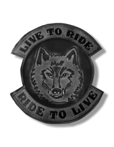 PARCHE DE ESPALDA PIEL LIVE TO RIDE LOBO GRIS PARCHE DE ESPALDA PIEL LIVE TO RIDE LOBO GRIS