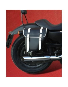 ALFORJA PIEL CENTURION HCO AMORT DCHA NEGRO/BLANCO SPORTSTER H.D 2